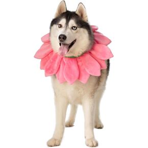 ComfyCamper Dog Pink Flower Neckpiece Costume - XS Small Medium XL XXL Bee Daisy Cosplay Halloween Costumes, L