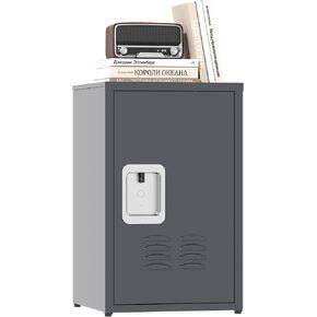 Small Metal Locker,Lockable Storage Cabinet for Kids & Employees Secure Storage Organizer for Toys, Tools & Essentials (Black)