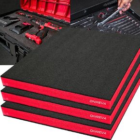 مربع الأدوات رغوة ، 3pack 18x12x2 بوصة ، إدراج رغوة للحالات ، أوراق تخزين البولي إيثيلين لحالة الأدوات الصلبة ، إدراج أدوات الظل ، ورقة منظم Kaizen