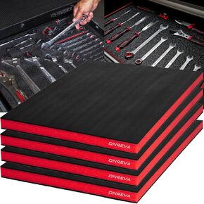مربع الأدوات رغوة ، 4pack 16x12x1 بوصة ، إدراج رغوة للحالات ، أوراق تخزين البولي إيثيلين لحالة الأدوات الصلبة ، إدراج أدوات الظل ، ورقة منظم Kaizen