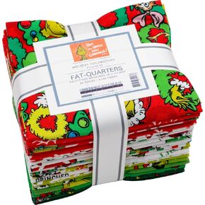 Dr. Seuss How The Grinch Stole Christmas Holiday 25 Fat Quarters Robert Kaufman FQ-2147-25, Assorted