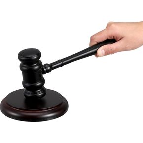 SEWRORO 1 مجموعة مجموعة Wooden Gavel Block ، القاضي Hammer Sound Block القاضي Gavel Prop للقضاة محامين ومزادات القاضي القاضي الملحقات