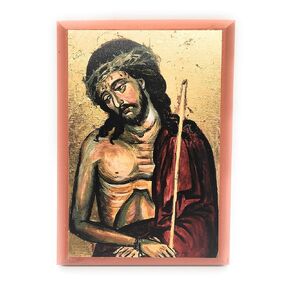 Wooden Greek Orthodox Christian Icon Jesus Christ the Bridegroom (4.5" x 6.5")