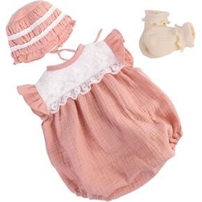 Aori Reborn Baby Dolls Clothes 20 inch Purple Outfit Lace Headband for 17-20 Inch Reborn Doll Newborn Girl