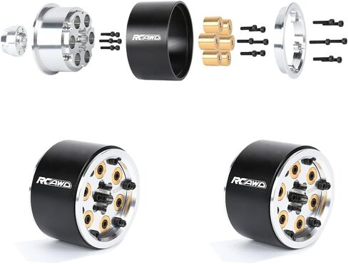 RCAWD 2PCS Cyberwheelz 2.2 Beadlock Wheel Rim Detachable Counterweights for 1/10 RC Crawler Series Upgrades Parts Black in Saudi Arabia