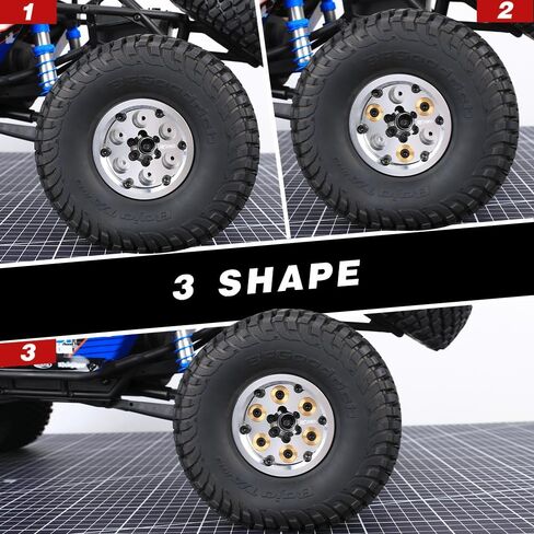 RCAWD 2PCS Cyberwheelz 2.2 Beadlock Wheel Rim Detachable Counterweights for 1/10 RC Crawler Series Upgrades Parts Black in Saudi Arabia