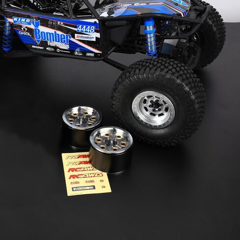 RCAWD 2PCS Cyberwheelz 2.2 Beadlock Wheel Rim Detachable Counterweights for 1/10 RC Crawler Series Upgrades Parts Black in Saudi Arabia