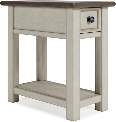 Signature Design by Ashley Bolanburg Farmhouse Chair Side End Table, Light Brown & Whitewash in Saudi Arabia