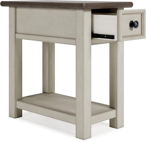 Signature Design by Ashley Bolanburg Farmhouse Chair Side End Table, Light Brown & Whitewash in Saudi Arabia