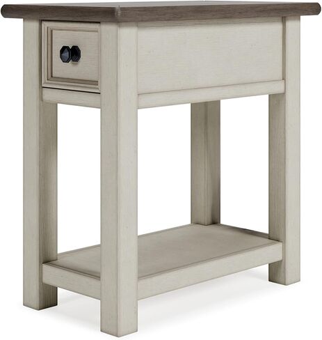 Signature Design by Ashley Bolanburg Farmhouse Chair Side End Table, Light Brown & Whitewash in Saudi Arabia