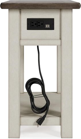 Signature Design by Ashley Bolanburg Farmhouse Chair Side End Table, Light Brown & Whitewash in Saudi Arabia