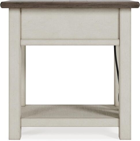 Signature Design by Ashley Bolanburg Farmhouse Chair Side End Table, Light Brown & Whitewash in Saudi Arabia