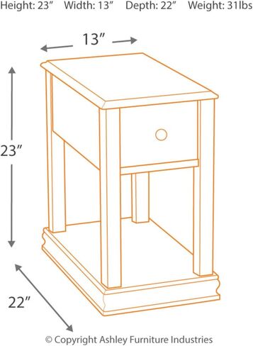 Signature Design by Ashley Breegin New Traditional Wooden Chair Side End Table, Brown in Saudi Arabia