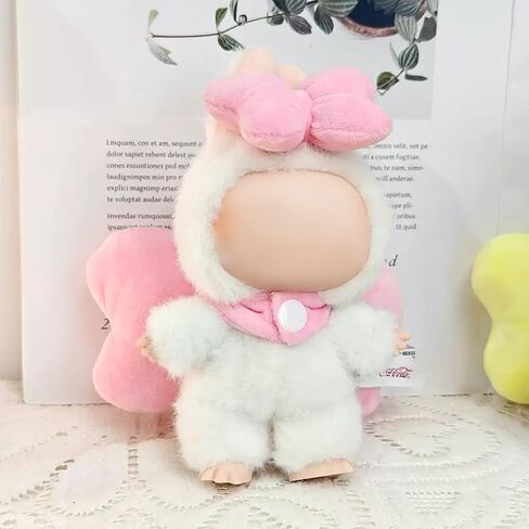 Labubu Clothes – 17cm Labubu Doll Pink Bow: Plush Comfort Filled with Pearl Cotton, Made for Snuggly Home Moments (Doll Not Included) in Saudi Arabia