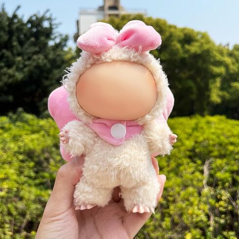 Labubu Clothes – 17cm Labubu Doll Pink Bow: Plush Comfort Filled with Pearl Cotton, Made for Snuggly Home Moments (Doll Not Included) in Saudi Arabia