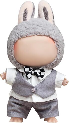 Labubu Clothes – 17cm Labubu Doll Pink Bow: Plush Comfort Filled with Pearl Cotton, Made for Snuggly Home Moments (Doll Not Included) in Saudi Arabia