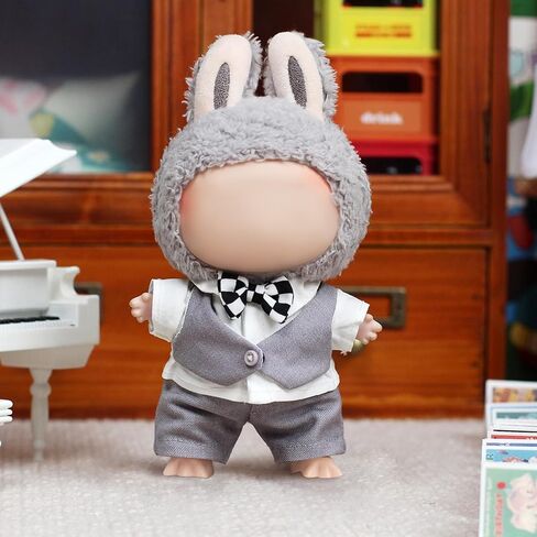 Labubu Clothes – 17cm Labubu Doll Pink Bow: Plush Comfort Filled with Pearl Cotton, Made for Snuggly Home Moments (Doll Not Included) in Saudi Arabia