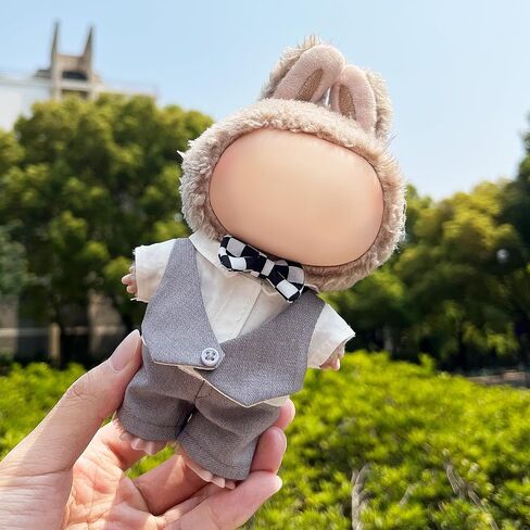 Labubu Clothes – 17cm Labubu Doll Pink Bow: Plush Comfort Filled with Pearl Cotton, Made for Snuggly Home Moments (Doll Not Included) in Saudi Arabia