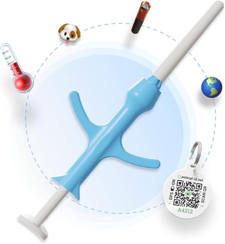 Pack of 1 - Microchip for Dogs, Cats with Temperature Biosensor Pet Kit QR Pet ID Temperature Monitoring Microchip International Implant for Dog Puppy Cat Kitten & Small Pets Free Global Registration in Saudi Arabia
