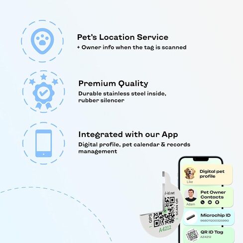 Pack of 1 - Microchip for Dogs, Cats with Temperature Biosensor Pet Kit QR Pet ID Temperature Monitoring Microchip International Implant for Dog Puppy Cat Kitten & Small Pets Free Global Registration in Saudi Arabia