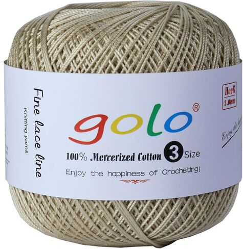 Golo Crochet Thread Size 3 Yarn for Hand Knitting Crochet Yarn for Crocheting Sky Blue 305 in Kuwait