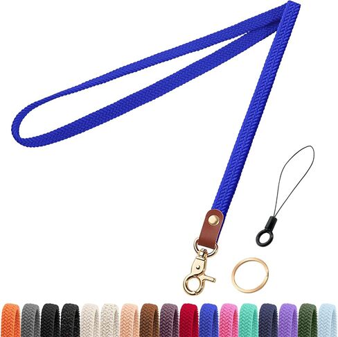 Fishent Stretchy Thin Lanyards for Keys ID Badges, Cute Long Teacher Neck Key Lanyard Keychains for Women Men Wallet Phone(Starlight) in Saudi Arabia
