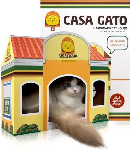 Mochi's Dim Sum Palace Collapsible Cat House Tent – Space-Saver Pop-Up Design, Fun Restaurant Theme, Pet Playhouse with Catnip-Filled Dangle Toy - Great for Endless Feline Play & Cozy Catnaps in Saudi Arabia