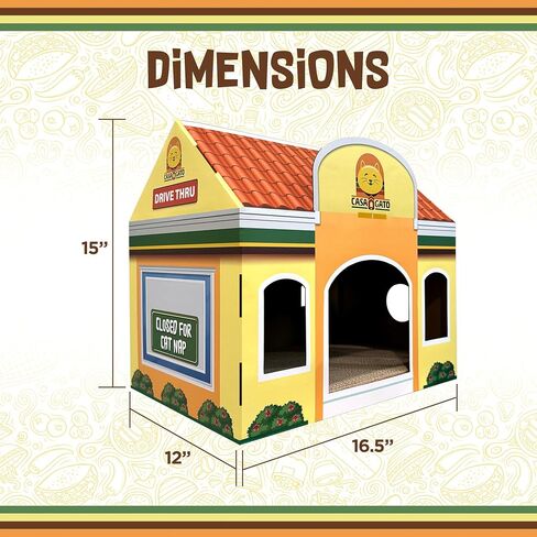 Mochi's Dim Sum Palace Collapsible Cat House Tent – Space-Saver Pop-Up Design, Fun Restaurant Theme, Pet Playhouse with Catnip-Filled Dangle Toy - Great for Endless Feline Play & Cozy Catnaps in Saudi Arabia