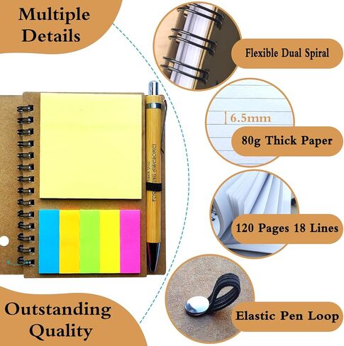 2025 Inspirational Spiral Notebook 10 Sets Portable Employee Appreciation Gifts Bulk Journals with Sticky Note Pen for Teachers Students Friends Colleagues Volunteer Nurse and Family Thank You Gifts in Kuwait