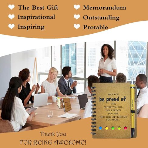 2025 Inspirational Spiral Notebook 10 Sets Portable Employee Appreciation Gifts Bulk Journals with Sticky Note Pen for Teachers Students Friends Colleagues Volunteer Nurse and Family Thank You Gifts in Kuwait