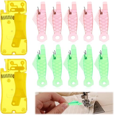 Jeffdad 12Pcs Fish Mouth Sewing Machine Needle Threader, Automatic Sewing Needle Threader Simple Needle Threader Tool Quick Needle Threader Set(3.1cm) in Saudi Arabia