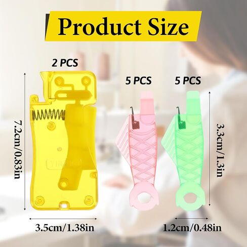 Jeffdad 12Pcs Fish Mouth Sewing Machine Needle Threader, Automatic Sewing Needle Threader Simple Needle Threader Tool Quick Needle Threader Set(3.1cm) in Saudi Arabia