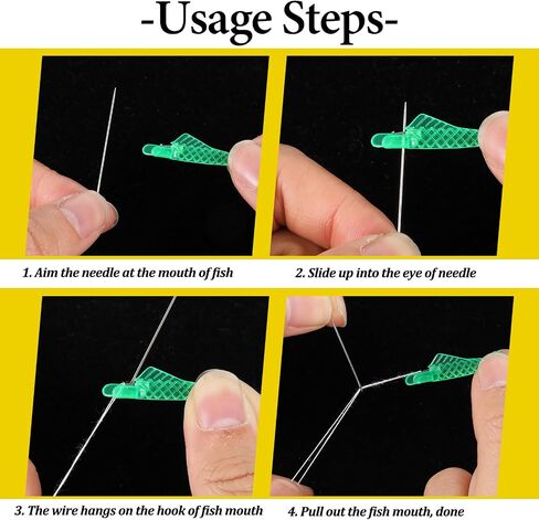 Jeffdad 12Pcs Fish Mouth Sewing Machine Needle Threader, Automatic Sewing Needle Threader Simple Needle Threader Tool Quick Needle Threader Set(3.1cm) in Saudi Arabia