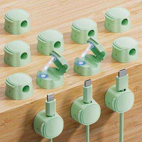 12 Pack Magnetic Cable Clip, [Smooth Adjustable] Phone Cord Holder for Nightstand, Adhesive Magnetic Cord Holder, Under Desk Cable Management Keeper Organizer for Nightstand Wall Car Office in Saudi Arabia