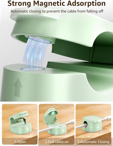 12 Pack Magnetic Cable Clip, [Smooth Adjustable] Phone Cord Holder for Nightstand, Adhesive Magnetic Cord Holder, Under Desk Cable Management Keeper Organizer for Nightstand Wall Car Office in Saudi Arabia