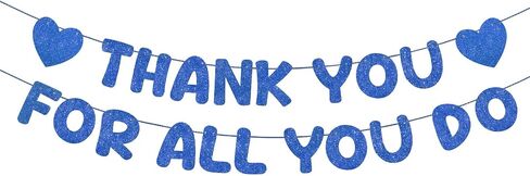 Fulmoon Pre Strung Thank You for All You Do Glitter Banner Funny Appreciation Banner for Employee Coworker Staff Teacher Thank Sign Party Decorations(Gold) in Saudi Arabia
