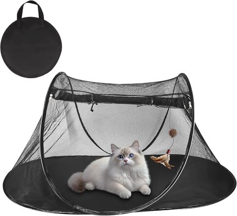 Portable Cat Tent for Bearded Dragon, Outdoor Cat Enclosures, Portable Pet Playpen for Cats and Small Animals, Pet Enclosure with Carry Bag(Rose Red) in Saudi Arabia
