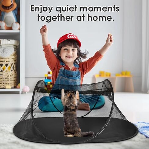Portable Cat Tent for Bearded Dragon, Outdoor Cat Enclosures, Portable Pet Playpen for Cats and Small Animals, Pet Enclosure with Carry Bag(Rose Red) in Saudi Arabia