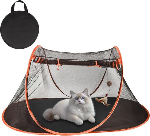 Portable Cat Tent for Bearded Dragon, Outdoor Cat Enclosures, Portable Pet Playpen for Cats and Small Animals, Pet Enclosure with Carry Bag(Rose Red) in Saudi Arabia