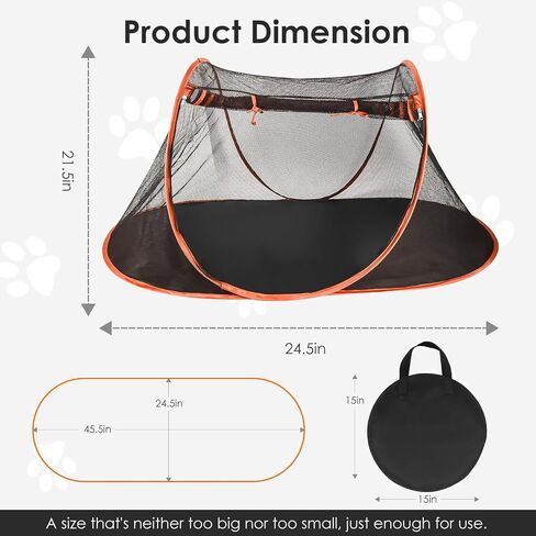 Portable Cat Tent for Bearded Dragon, Outdoor Cat Enclosures, Portable Pet Playpen for Cats and Small Animals, Pet Enclosure with Carry Bag(Rose Red) in Saudi Arabia