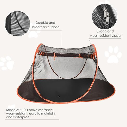 Portable Cat Tent for Bearded Dragon, Outdoor Cat Enclosures, Portable Pet Playpen for Cats and Small Animals, Pet Enclosure with Carry Bag(Rose Red) in Saudi Arabia