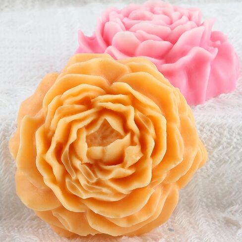 Peony Flower Silicone Mold Peony Candle Molds Peony Flower Mold for Candle Making Aromatherapy Gypsum Candles Candle Home Decoration in Saudi Arabia