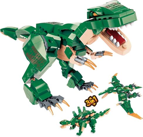STEM 3 in1 Dinosaurs Building Kits 287PCS, Toys for Kids Age 6-10 Year Old, Educational Building Sets Best Gifts for Boy 6-10 (Red) in Saudi Arabia