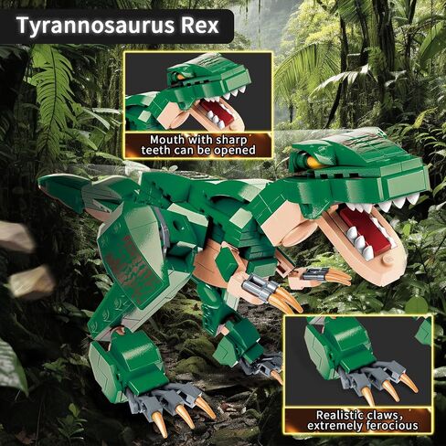 STEM 3 in1 Dinosaurs Building Kits 287PCS, Toys for Kids Age 6-10 Year Old, Educational Building Sets Best Gifts for Boy 6-10 (Red) in Saudi Arabia
