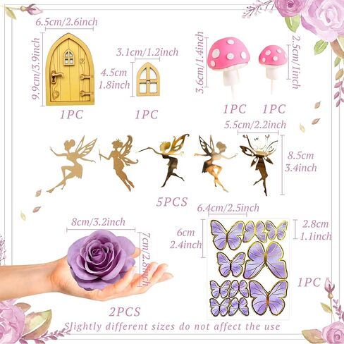 JeVenis Pink Fairy Cake Decoration Mushroom Cake Decoration Fairy Cake Decoration Garden Fairy Cake Decoration Fairy Party Supplies Fairy Party Favors in Saudi Arabia
