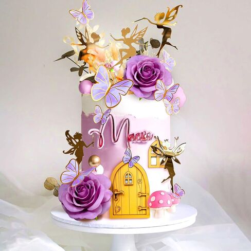 JeVenis Pink Fairy Cake Decoration Mushroom Cake Decoration Fairy Cake Decoration Garden Fairy Cake Decoration Fairy Party Supplies Fairy Party Favors in Saudi Arabia