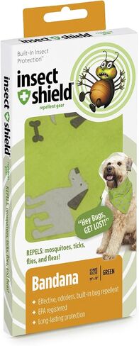 Insect Repellant Dog Bandana for Protecting Dogs from Fleas, Ticks, and Mosquitoes, Paisley, Red in Saudi Arabia