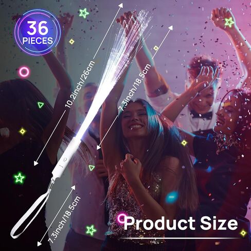 miikoul 36 Pcs Fiber Optic Wands White Glow Sticks LED Wedding Wand Light up Party Favor Sticks Flashing Wands with 3 Light Modes for neon Party Wedding Baby Shower Birthday Party Supplies in Saudi Arabia