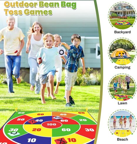 2-in-1 Giant Easter Bean Bag Toss & Large Tic Tac Toe Outdoor Games for Kids Adults-4.5ft Giant Outside Lawn Yard Camping Field Day Games for Kid Family-Backyard Fun Carnival Easter Party Giant Games in Kuwait