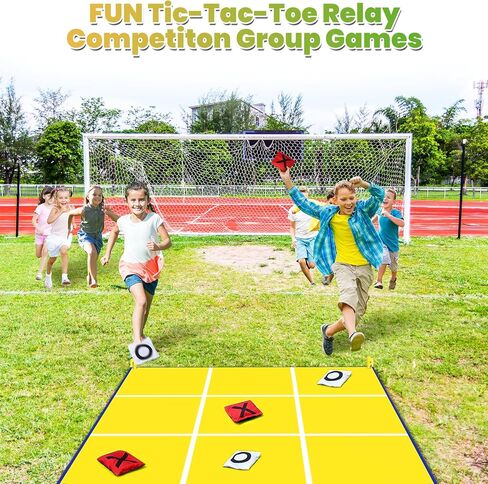 2-in-1 Giant Easter Bean Bag Toss & Large Tic Tac Toe Outdoor Games for Kids Adults-4.5ft Giant Outside Lawn Yard Camping Field Day Games for Kid Family-Backyard Fun Carnival Easter Party Giant Games in Kuwait